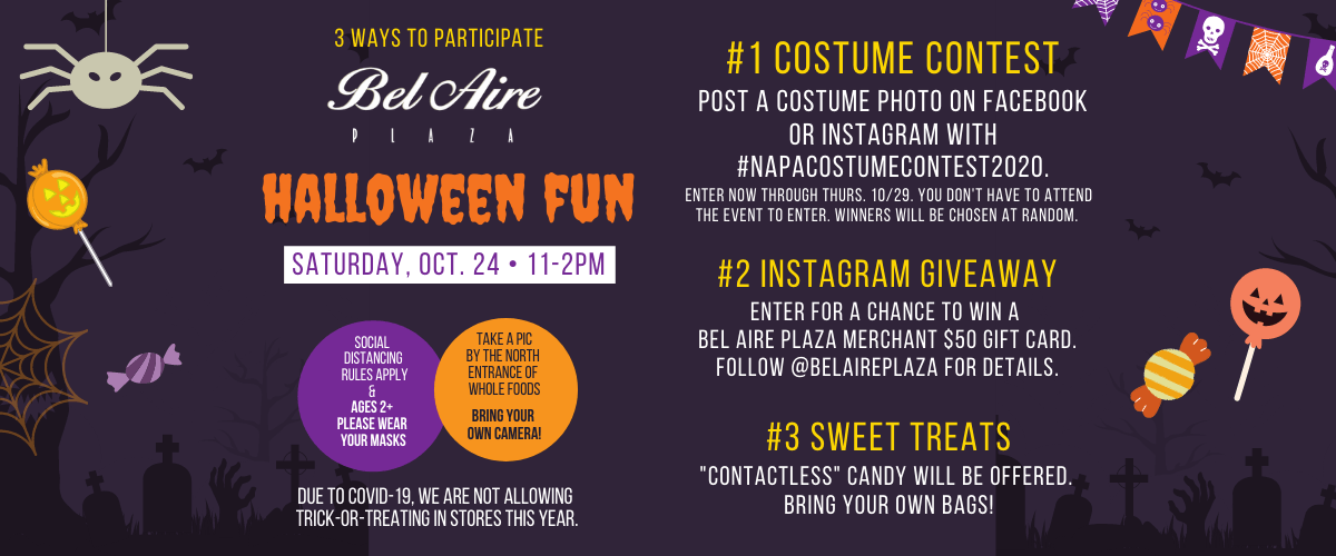 A poster for a halloween fun event with a spider , candy , and a costume contest.