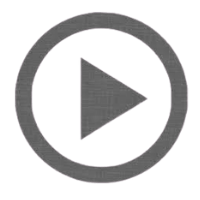 Gray circular play button with a right-pointing triangle icon