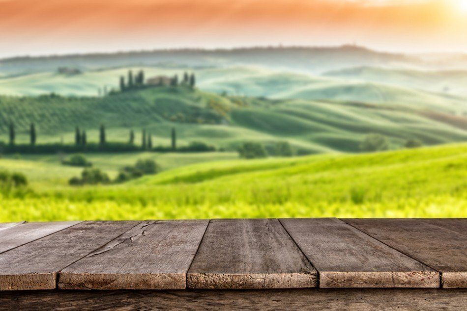 passerella in legno in campagna