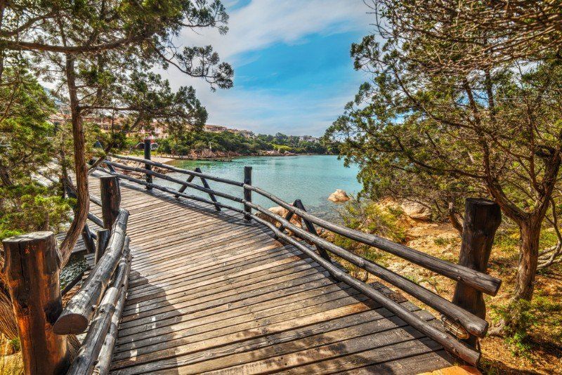 passerella in legno al lago