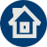 White house icon within a blue circle.