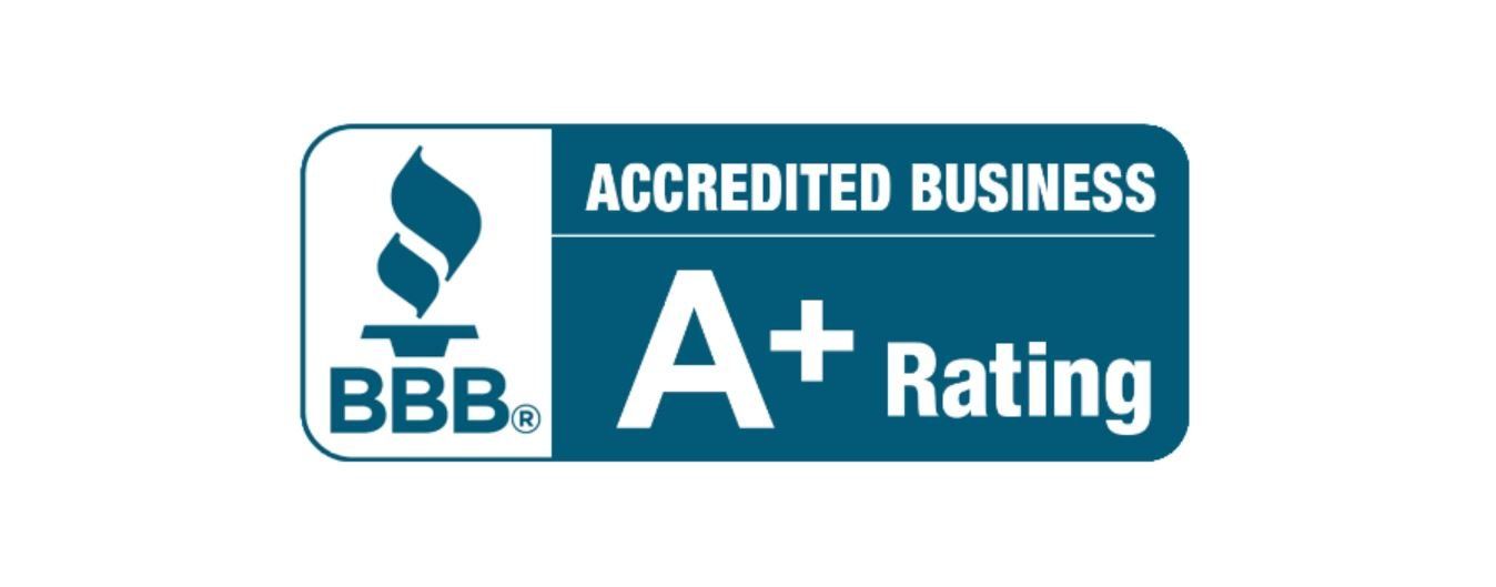 BBB Accredited Business logo, with a blue background and white text that reads 