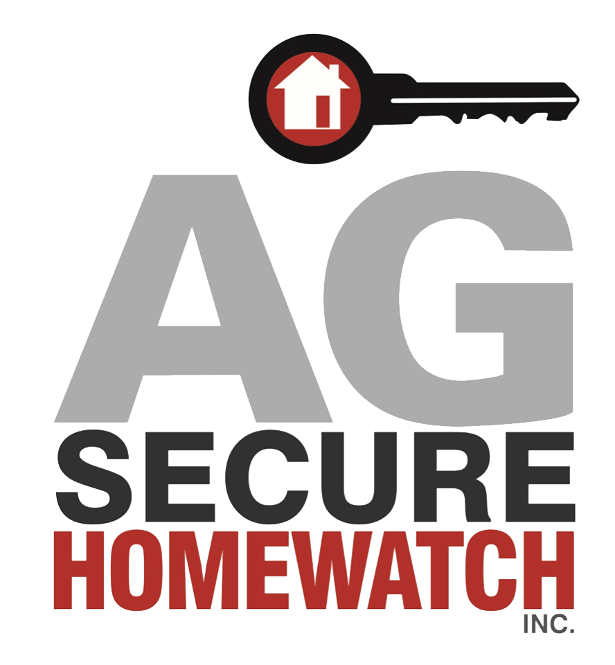AG Secure Homewatch logo with a key and house icon. Gray AG text, red 