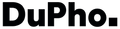 Het woord dupho staat in zwarte letters op een witte achtergrond.