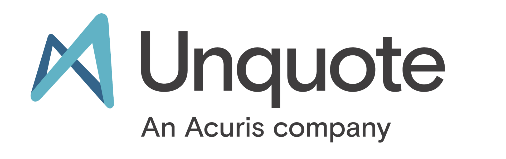 Unquote logo in gray and teal with “An Acuris company” tagline beneath it