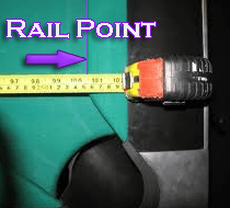 measure from/ to inner rail point Rail Point of Billiards Table
