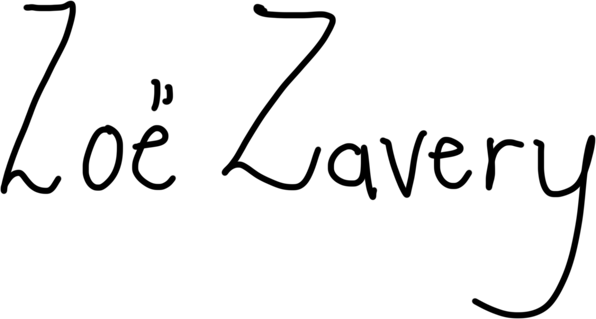 A handwritten logo for zoe lavery on a white background.