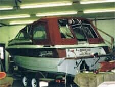 Boat on a trailer — Boat Upholstery in Moorestown, NJ Boat on a trailer — Boat Upholstery in Moorestown, NJ