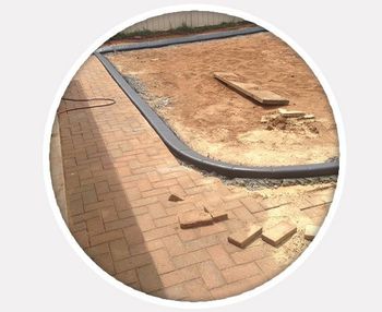 kerbing concrete garden edging with bricks under construction edge 2 edge kerbing concrete garden edging with bricks under construction