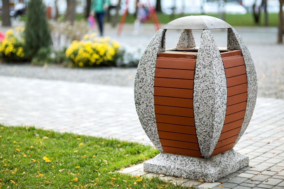 Cestino pietra e legno