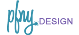 a blue and purple logo for pony design on a white background .