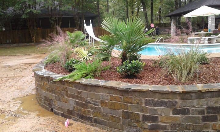 Retaining Wall Near Pool — Tyler, TX — Creative Landscape Solutions