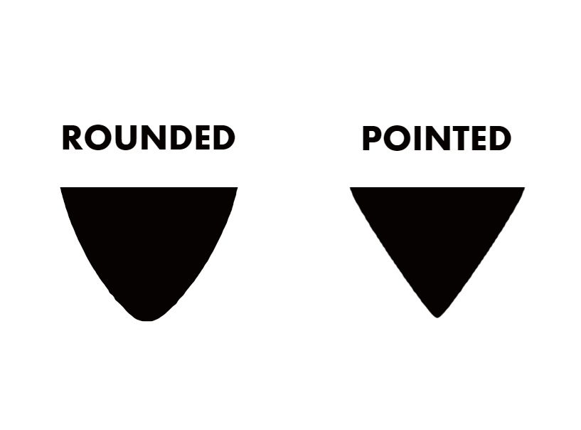 rounded guitar pick vs pointed guitar pick