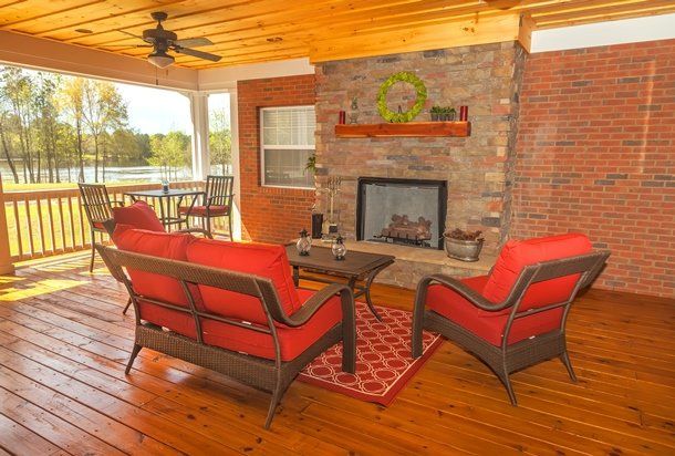 completed deck construction project