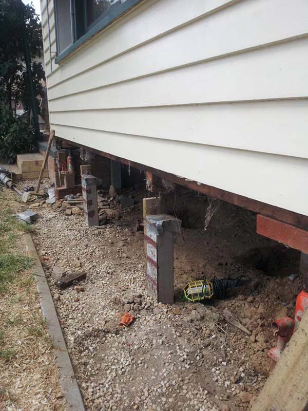 side and under view of house