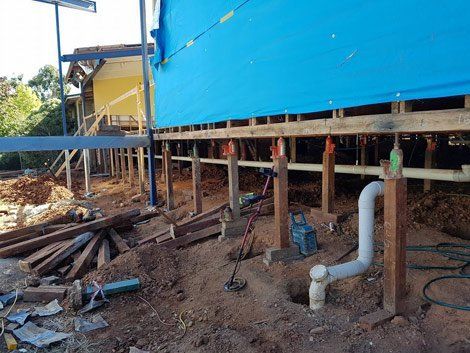 Stumps supporting commercial building stumps supporting commercial building