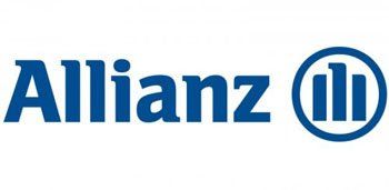 Das Logo der Allianz ist blau und weiß auf weißem Hintergrund.