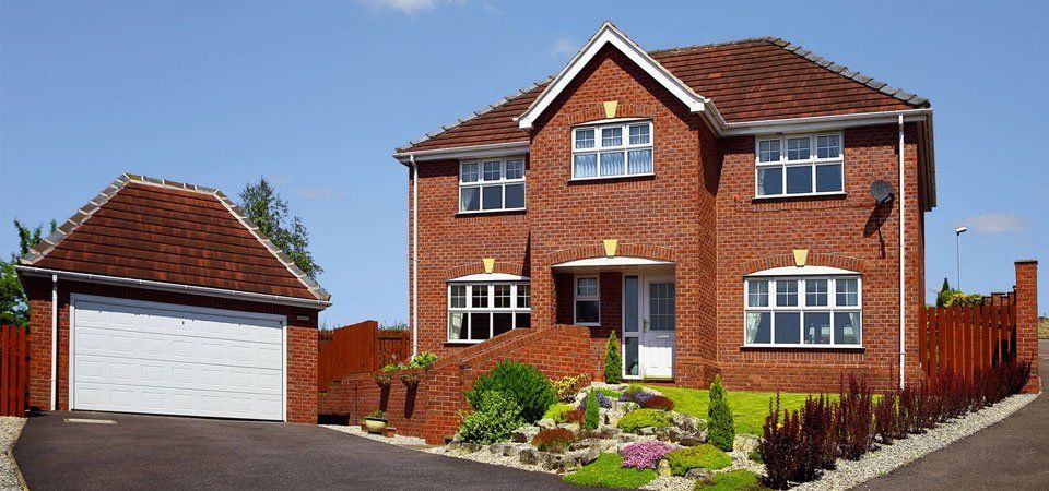 A brick building