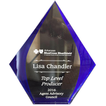Top Level Producer award for Lisa Chandler Insurance