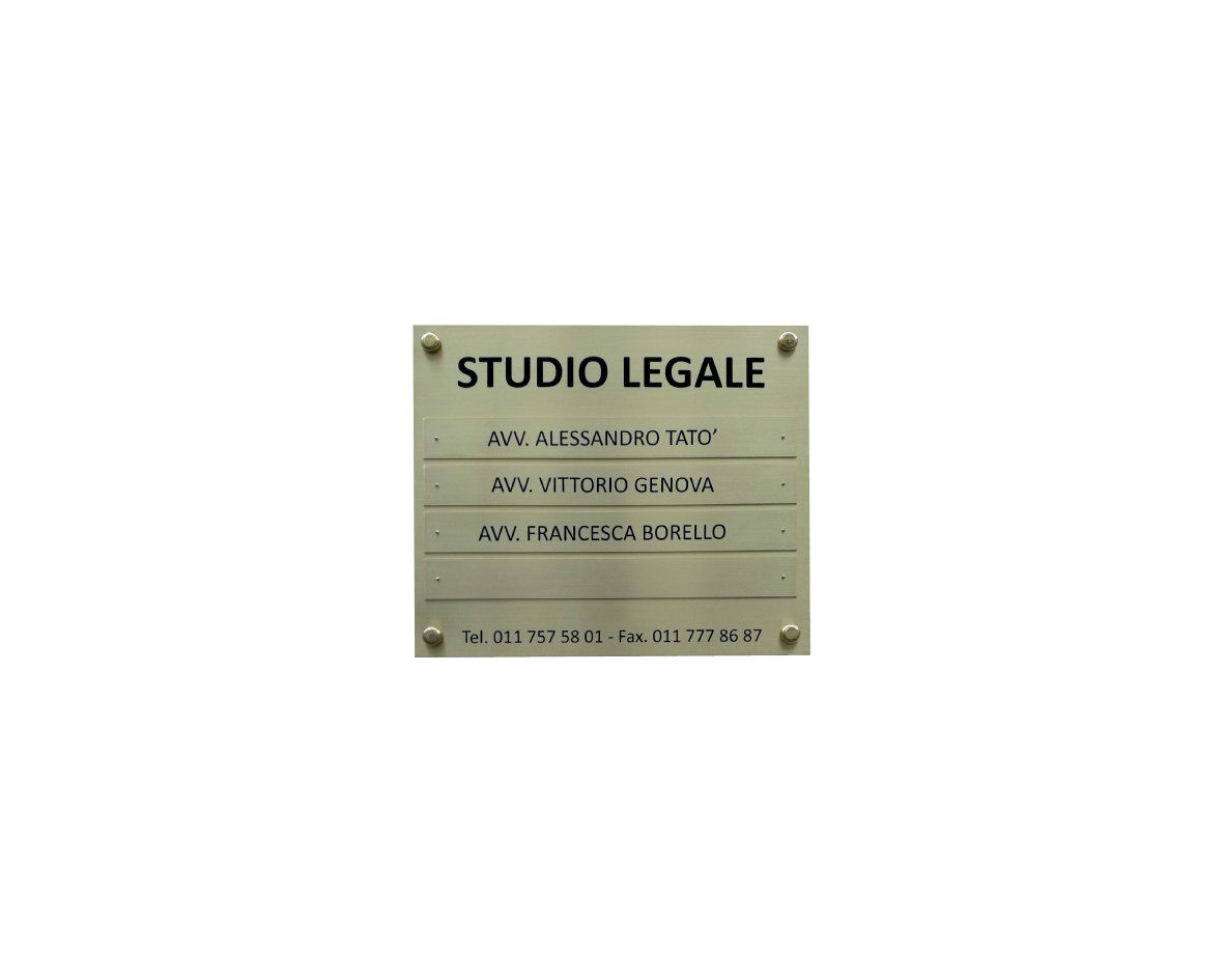 targa in ottone studio legale