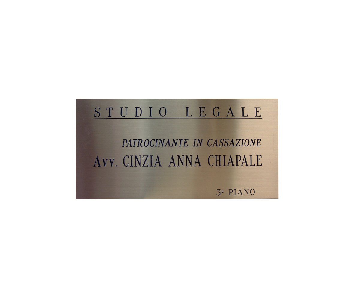 targa in ottone studio legale