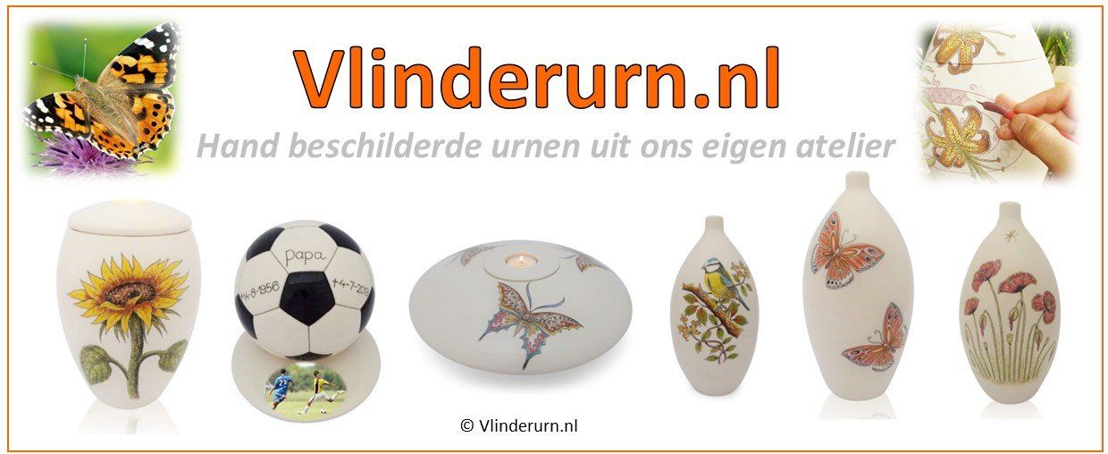 naar de webwinkel enkele voorbeelden van onze hand beschilderde urnen