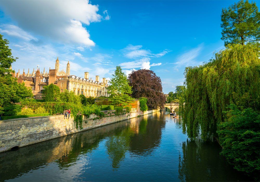 Cambridge city on the River Cam, England