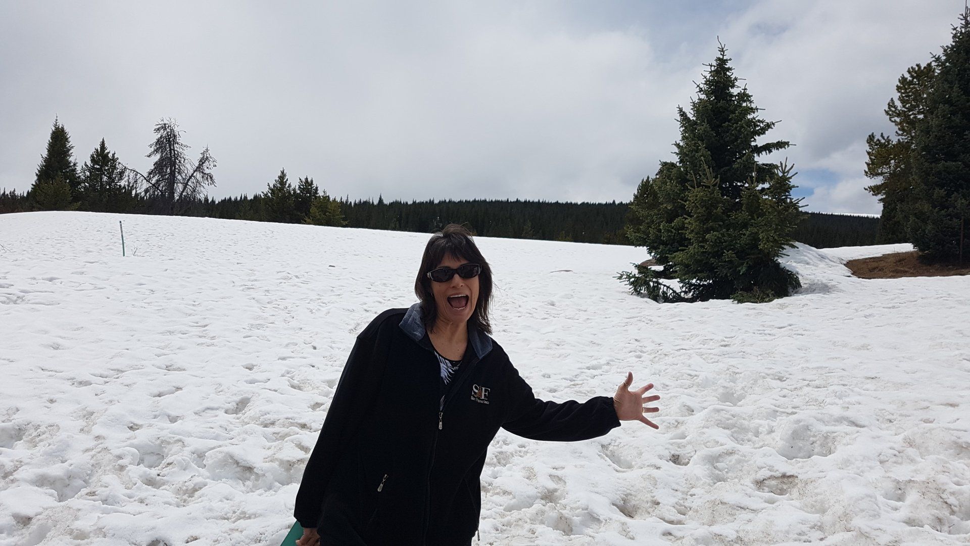 Cooling off in the  snow