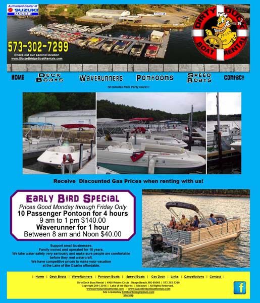 early bird special is advertised on a boat rental website