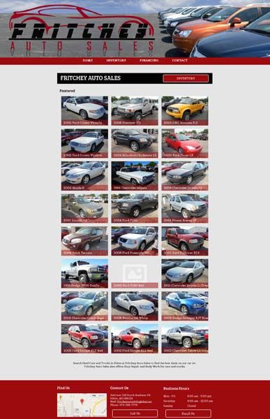 a website for a car dealership with a lot of cars on it