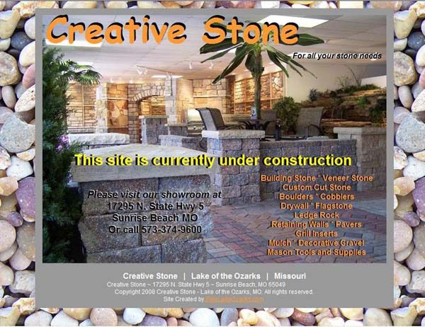 a website for creative stone is currently under construction