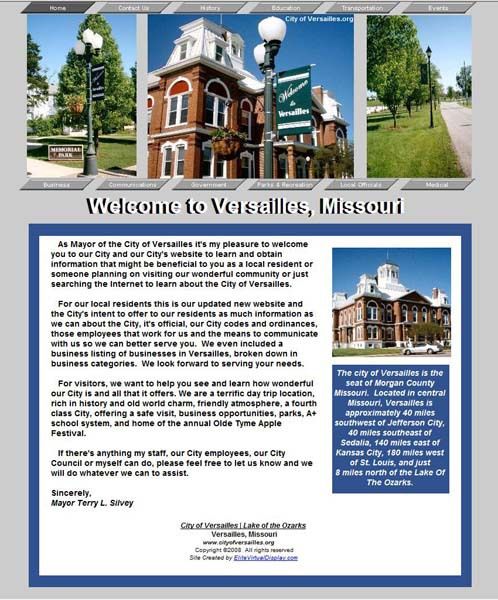 a website says welcome to versailles missouri