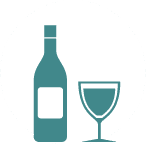  A bottle of wine beside a full glass