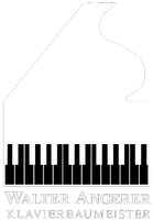 The logo for walter angerer klavierbaummeister shows a piano keyboard.