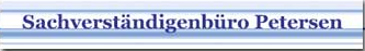 Sachverständigenbüro Petersen text on a blue background.