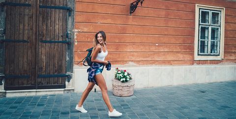 girl explores her small town