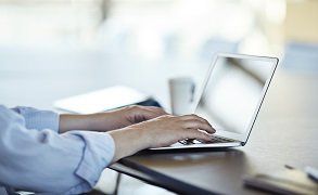 A man on a laptop