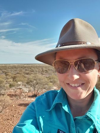 woman taking selfie in the desert