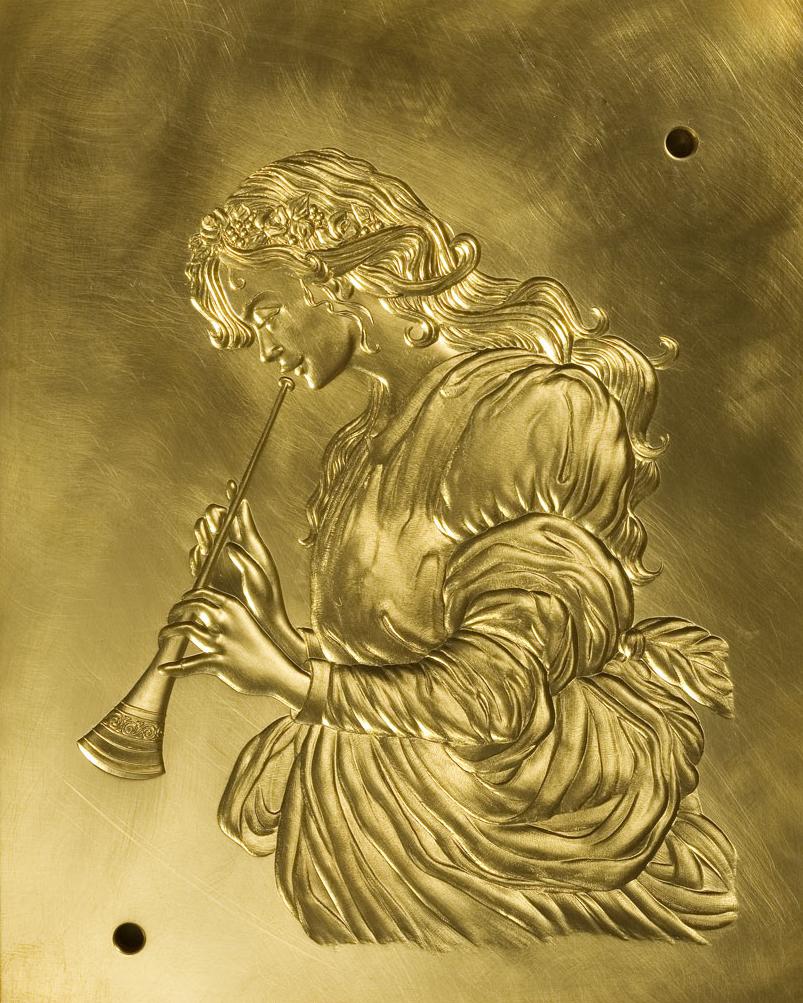Hand engraved multi-level embossing die