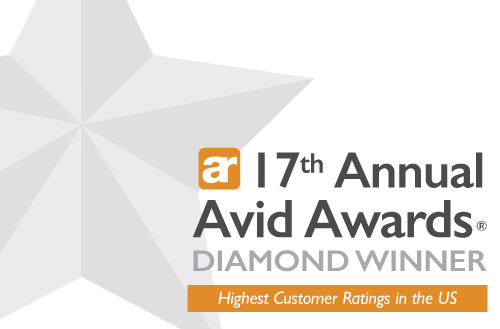 17th annual avid awards diamond winner for highest customer ratings in the US