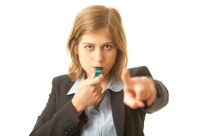 Close Up of a Business Woman Blowing a Whistle — Birmingham, AL — Allen D. Arnold Attorney at Law