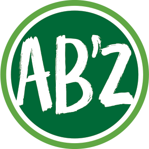 A circular green logo with a white border containing the stylized white text 
