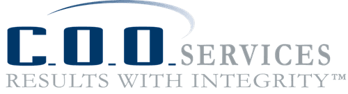 C.O.O. Services logo in blue and gray. 