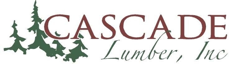 Logo for Cascade Lumber, Inc. featuring a forest green tree graphic and dark red text.