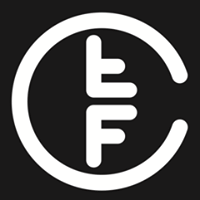 White logo of 