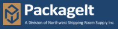 Logo for PackageIt, a division of Northwest Shipping Room Supply Inc. Features a gold and blue design.