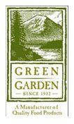Green Garden logo: Mountain landscape, text 