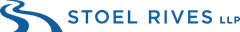 Logo for Stoel Rives LLP law firm with a blue river-like shape and text.