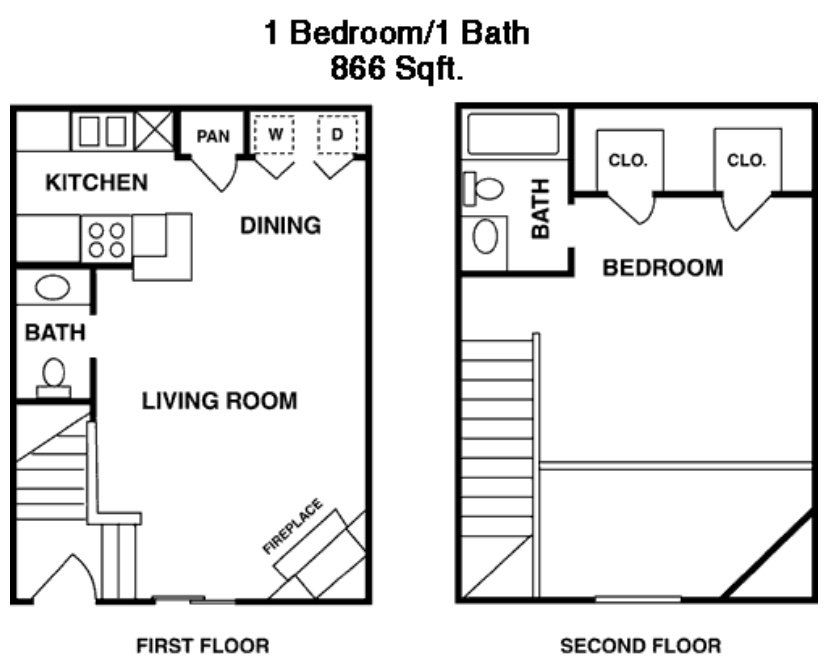 2 BED / 2 BATH FLOOR PLAN