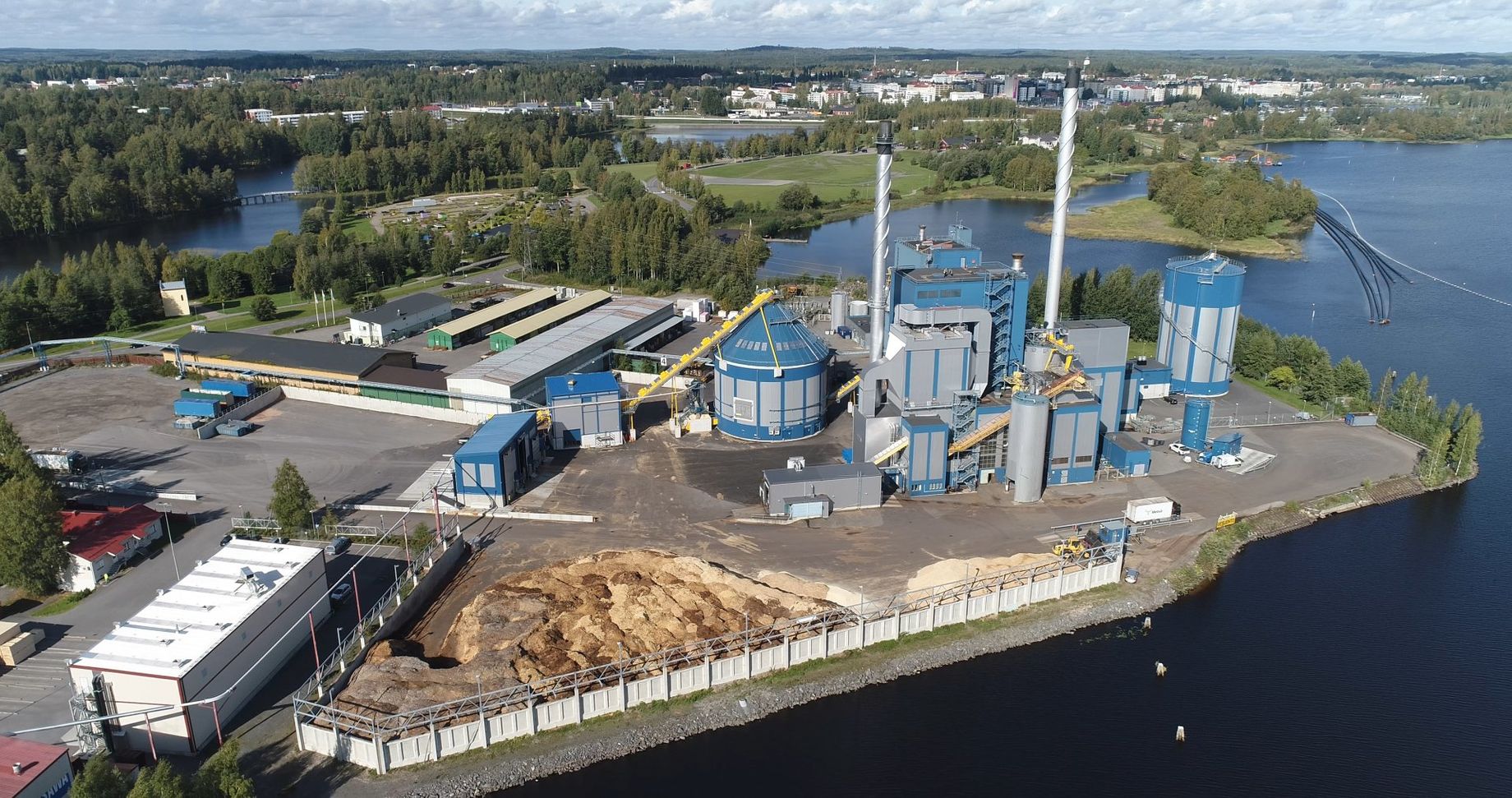 Pursialan voimalaitos, Mikkeli, teollisuuskuvaus, Dronekuvaus, Videokuvaus, Mikkelin Kaupunki, ©Kimmo Iso-Tuisku
